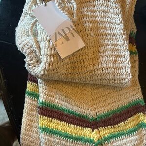 Zara crocheted pants! Super cool